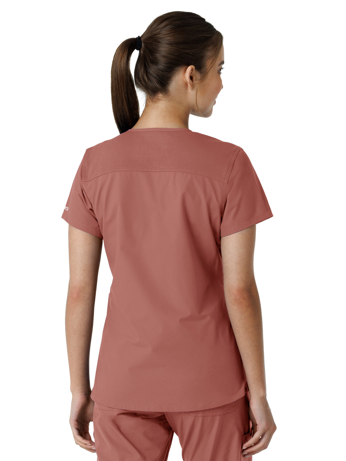 Women's Four-Pocket V-Neck Knit Panel Top