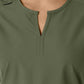 Women's Notch Neck Tunic Knit Panel Top