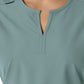 Women's Notch Neck Tunic Knit Panel Top