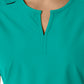 Women's Notch Neck Tunic Knit Panel Top