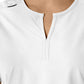 Women's Notch Neck Tunic Knit Panel Top - C12413 - White
