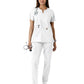Women's Notch Neck Tunic Knit Panel Top - C12413 - White