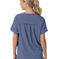 Women's Four-Pocket Oversized V-Neck Top - C13110 - Riverside