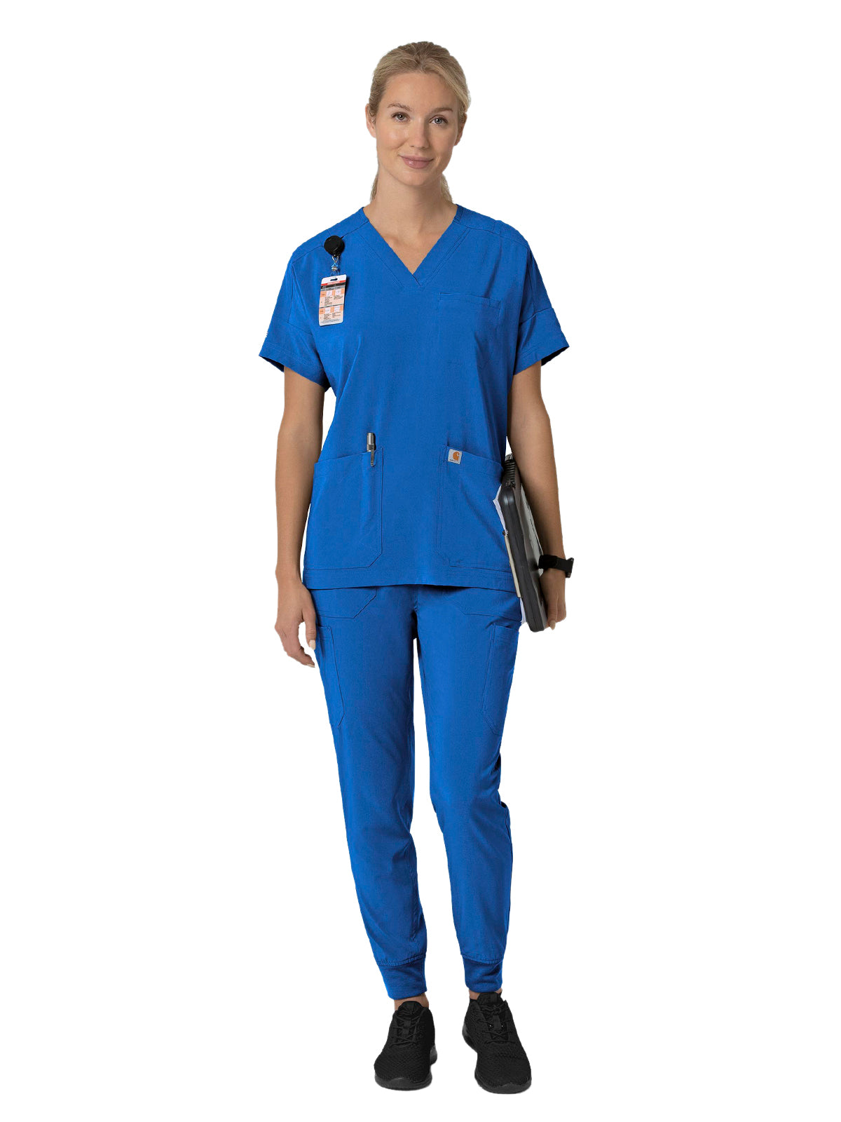 Women's Four-Pocket Oversized V-Neck Scrub Top