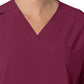 Women's Four-Pocket Oversized V-Neck Top - C13110 - Wine