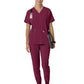 Women's Four-Pocket Oversized V-Neck Top - C13110 - Wine