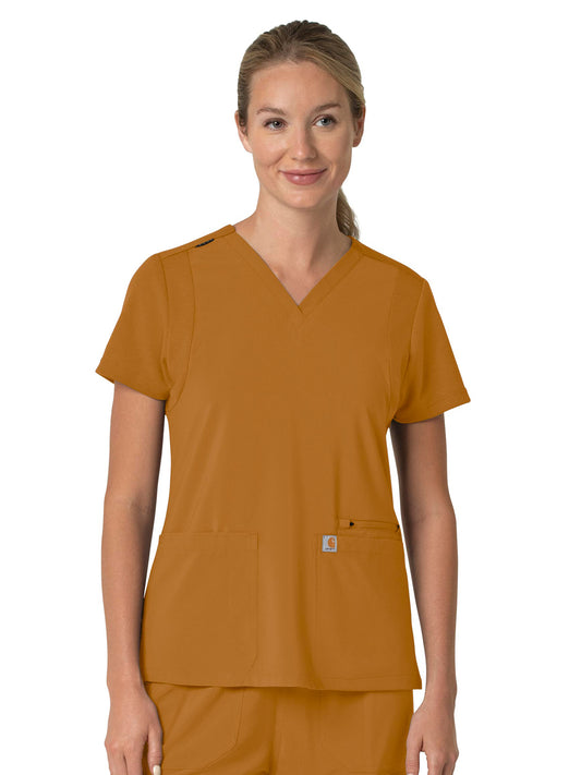 Women's Three-Pocket Flex Panel V-Neck Scrub Top