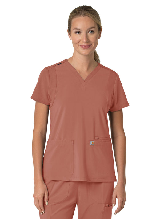 Women's Three-Pocket Flex Panel V-Neck Scrub Top