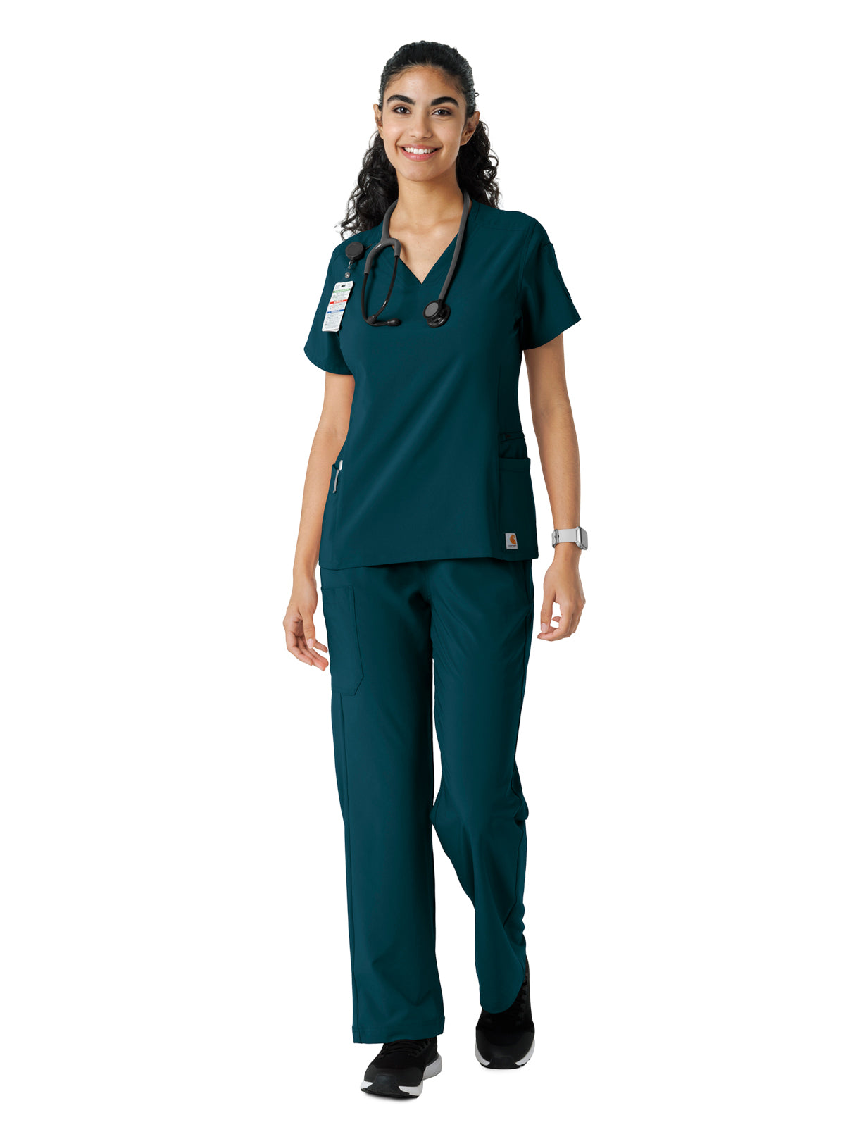 Women's Knit Panel Scrub Top