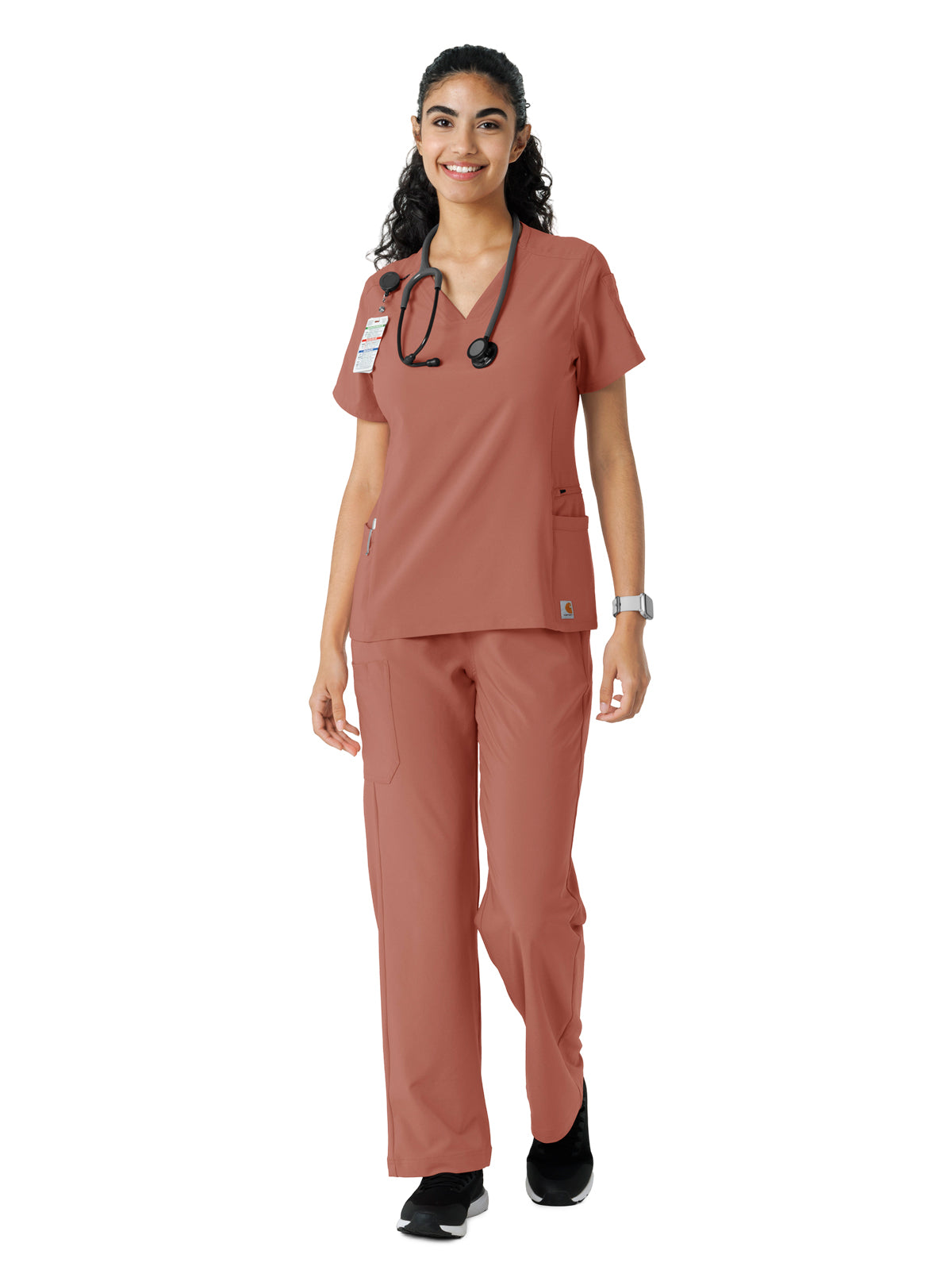 Women's Knit Panel Scrub Top