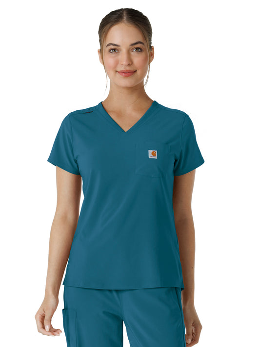 Women's One-Pocket Tuck-In Scrub Top