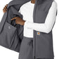 Women's Four-Pocket Bonded Fleece Vest - C83023 - Pewter