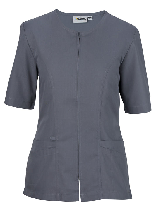 Women's Zip-Front Housekeeping Smock Shirt