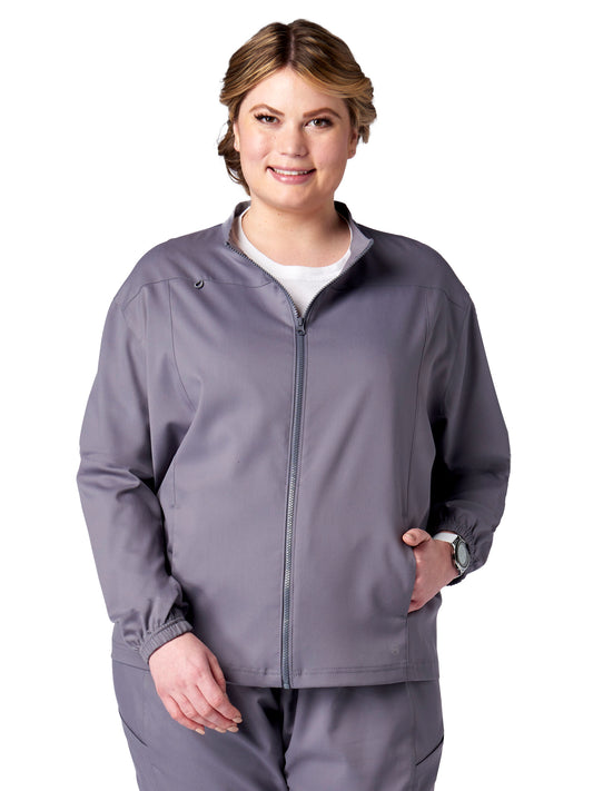 Unisex 2-Pocket Zip Front Scrub Jacket