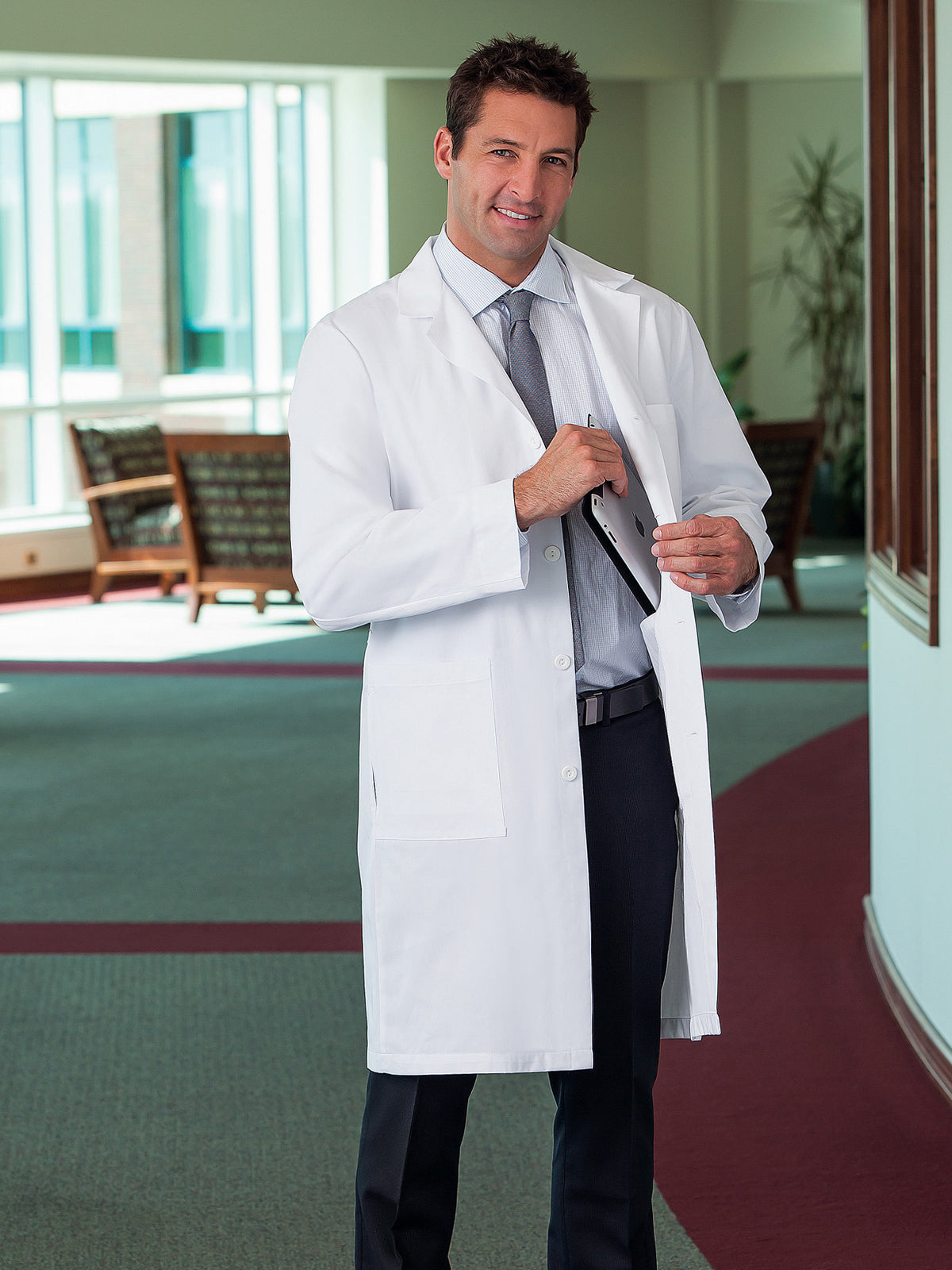 Men's Five-Pocket 38" Full-Length Long Lab Coat