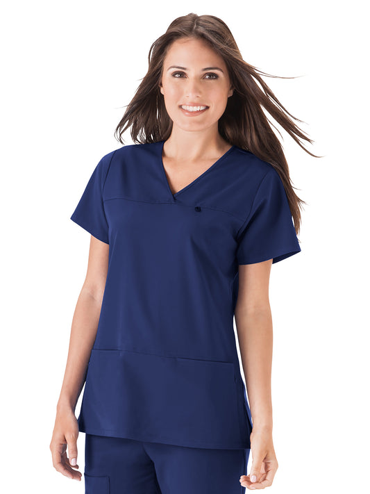 Women's 4-Pocket Highcross Neck Scrub Top