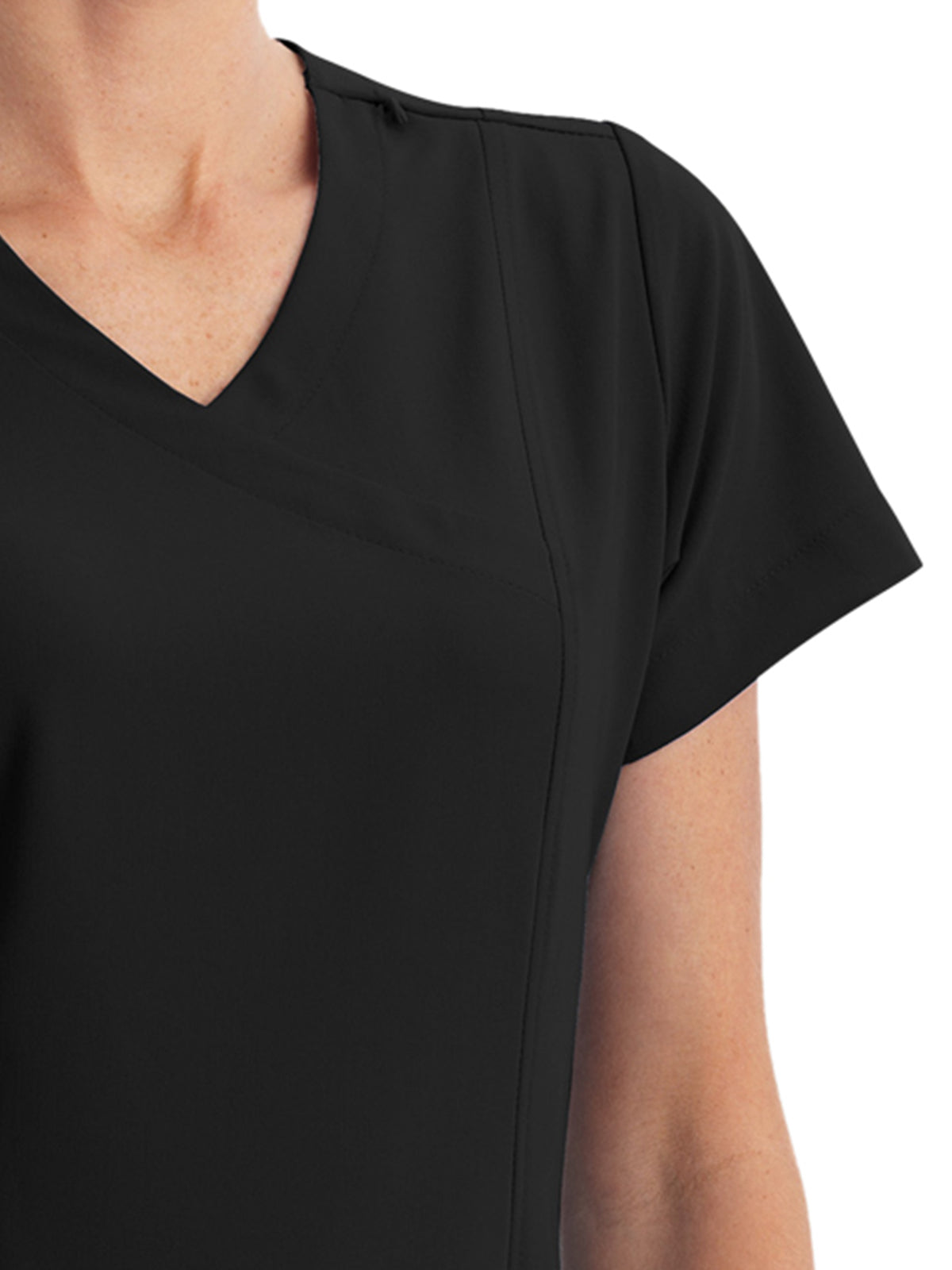 Women's 5-Pocket Mock Wrap Scrub Top