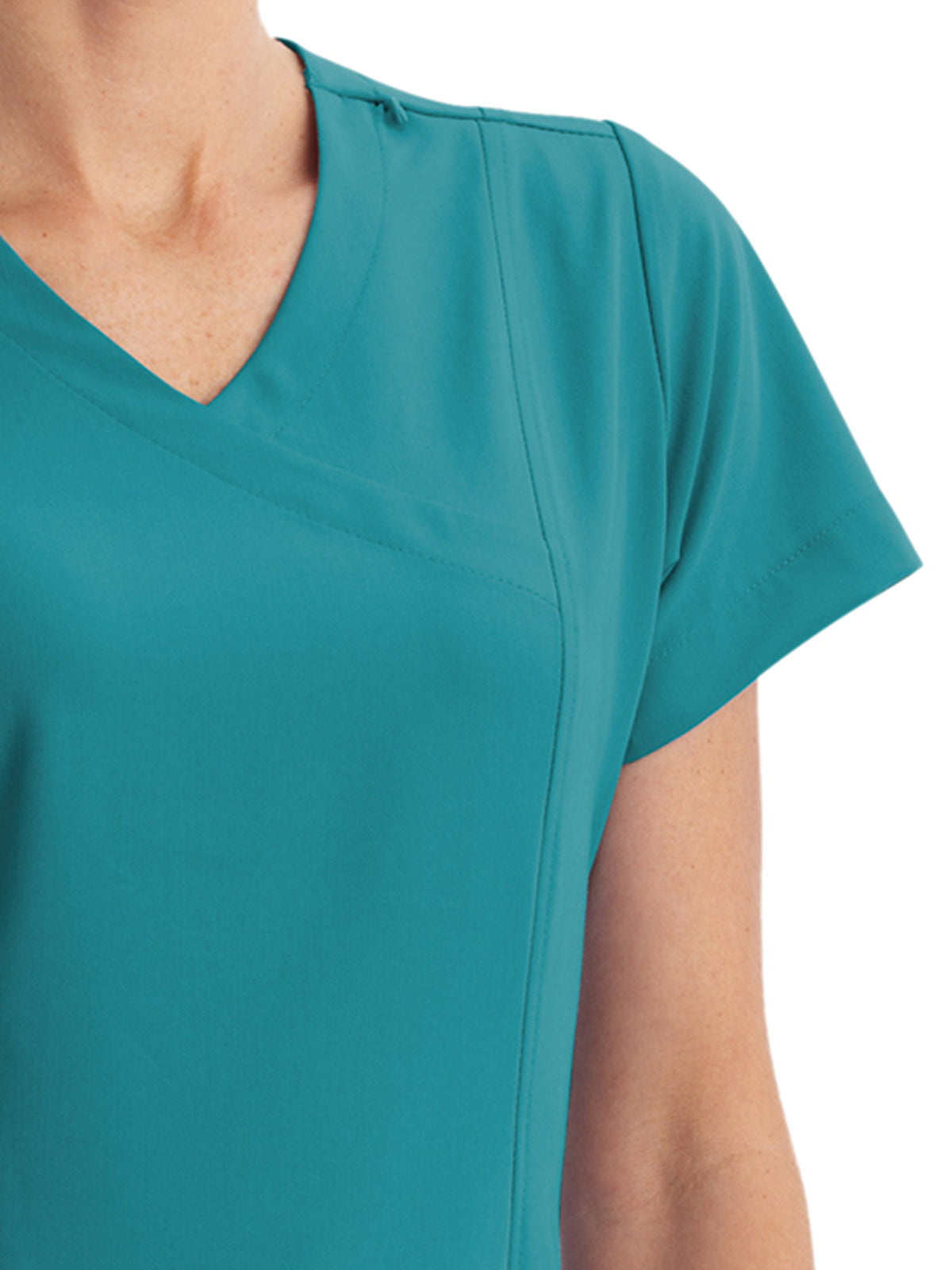 Women's 5-Pocket Mock Wrap Scrub Top