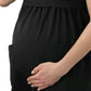 Women's 2-Pocket Empire Waist Maternity Top - 2461 - Black