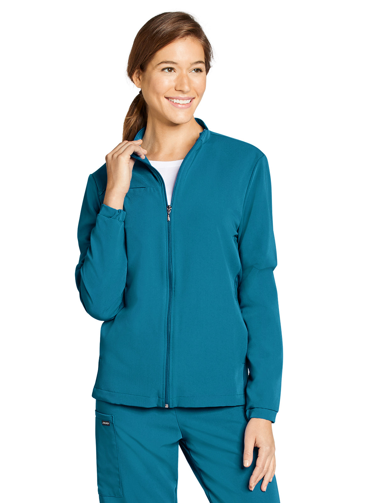 Unisex 3-Pocket Zip Front Jacket - 2477 - Caribbean