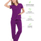 Women's 2-Pocket Jane Triple-Needle Stitching Top - 2167 - Eggplant