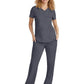 Women's 2-Pocket Jane Triple-Needle Stitching Top - 2167 - Pewter
