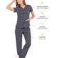 Women's 2-Pocket Jane Triple-Needle Stitching Top - 2167 - Pewter