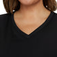 Women's 2-Pocket Juliet Stylish V-Neck Top - 2245 - Black