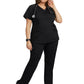 Women's 2-Pocket Juliet Stylish V-Neck Top - 2245 - Black