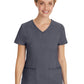 Women's 2-Pocket Juliet Stylish V-Neck Top - 2245 - Pewter