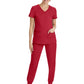 Women's 2-Pocket Juliet Stylish V-Neck Top - 2245 - Red