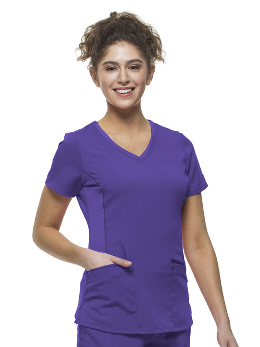 Women's 2-Pocket Juliet Stylish V-Neck Top