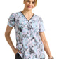 Women's V-Neck Print Scrub Top