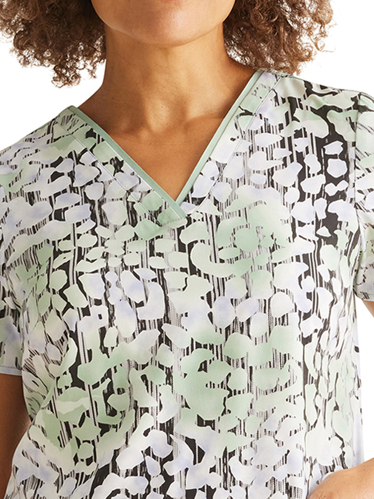 Women's V-Neck Print Scrub Top