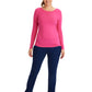 Women's Pocketless Melissa Long Sleeve Underscrub Tee - 5047 - Carnation Pink