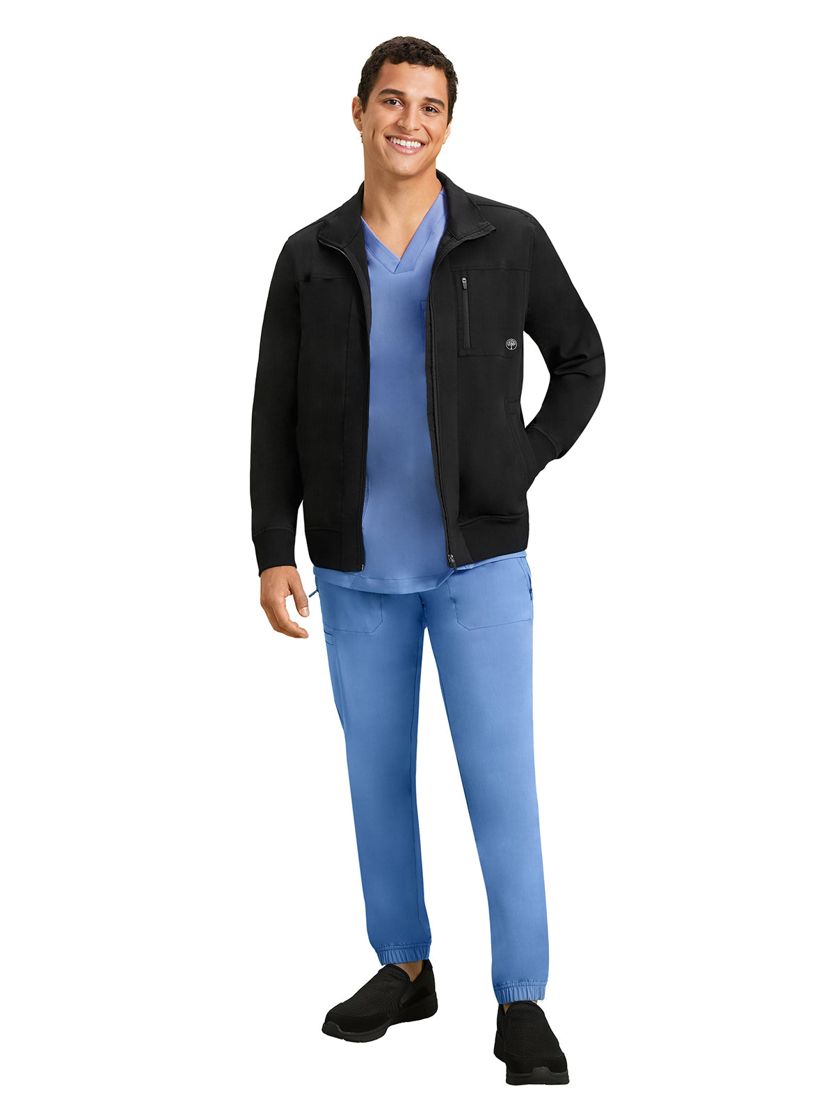 Men's Rib-Knit Scrub Jacket