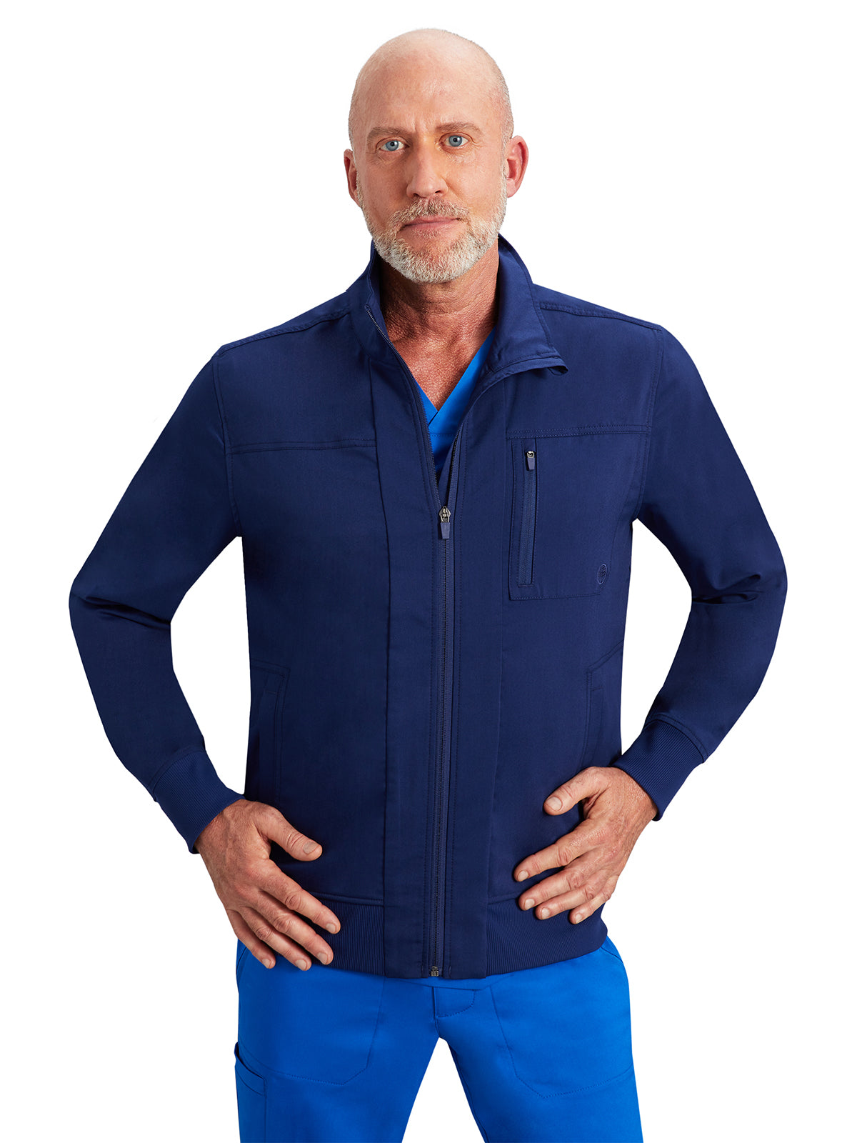 Men's Rib-Knit Scrub Jacket