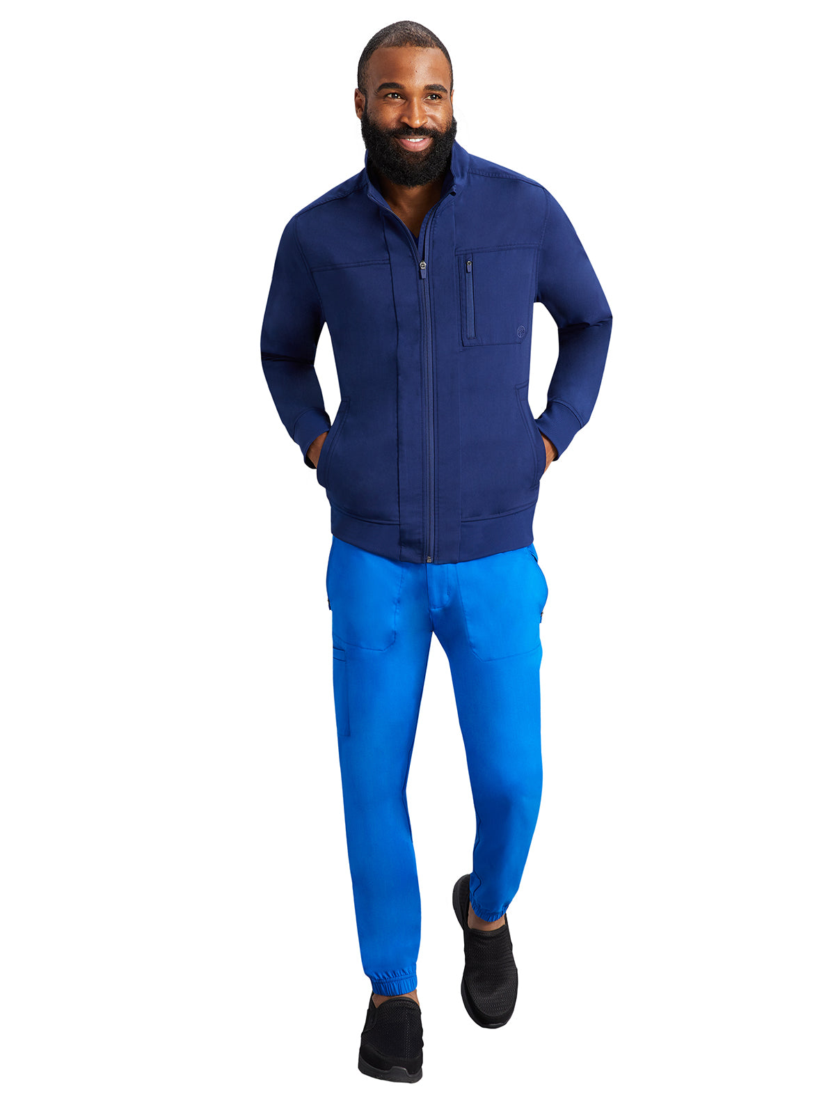 Men's Rib-Knit Scrub Jacket