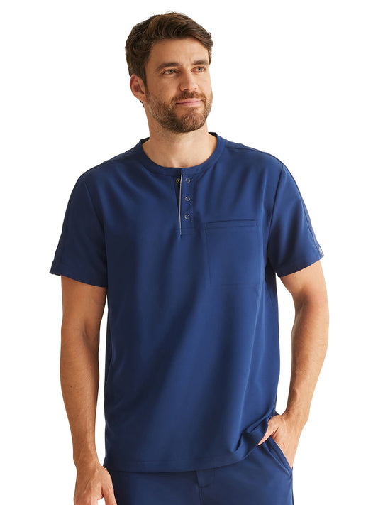 Men's 1-Pocket Mandarin Collar Scrub Top