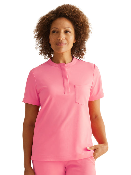 Women's 1-Pocket Mandarin Collar Scrub Top