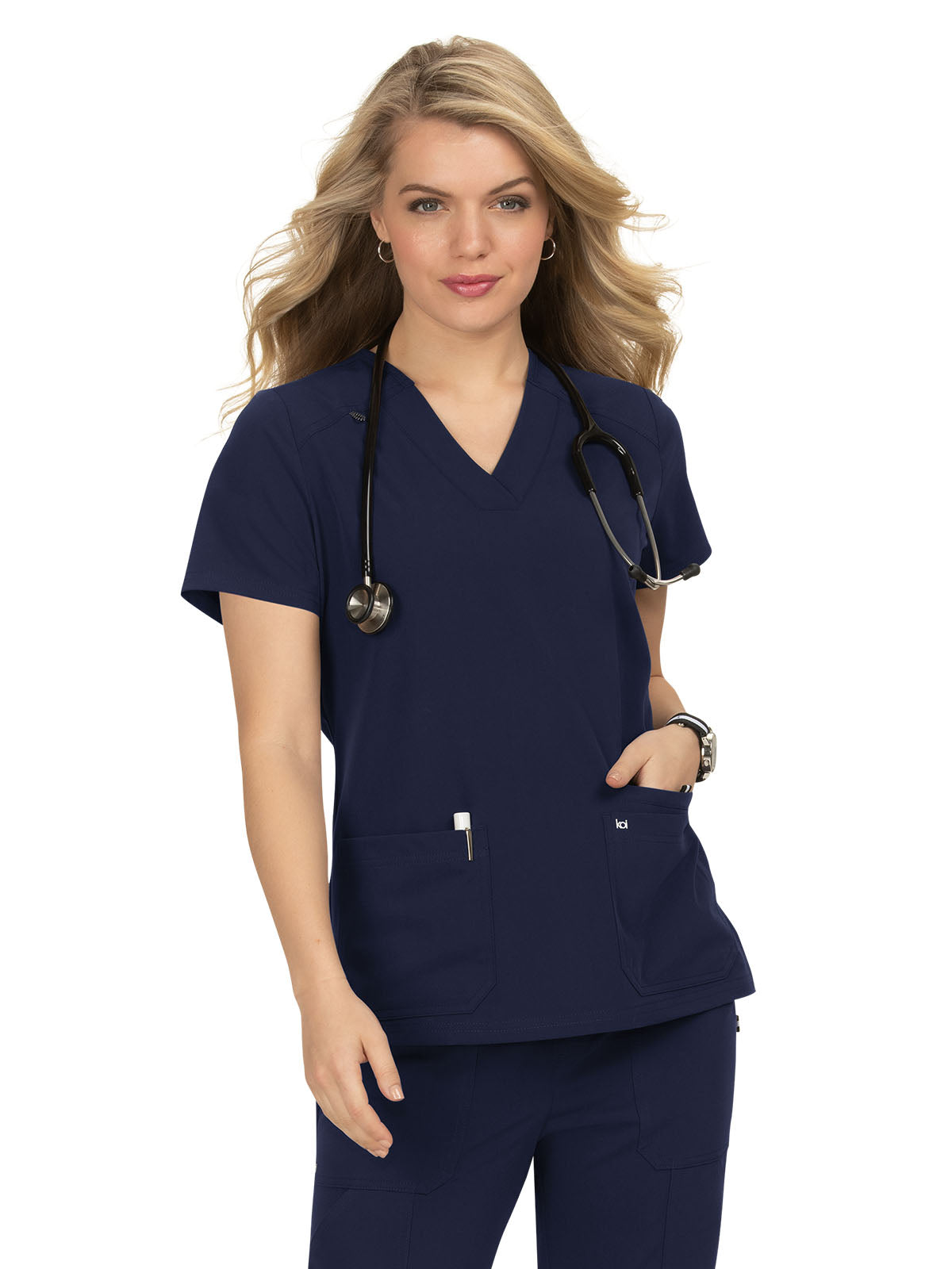 Women's 3-Pocket Wide V-Neck Stretch Hustle and Heart Top