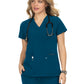 Women's 3-Pocket Wide V-Neck Stretch Hustle and Heart Scrub Top