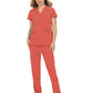 Women's 3-Pocket Wide V-Neck Stretch Hustle and Heart Scrub Top