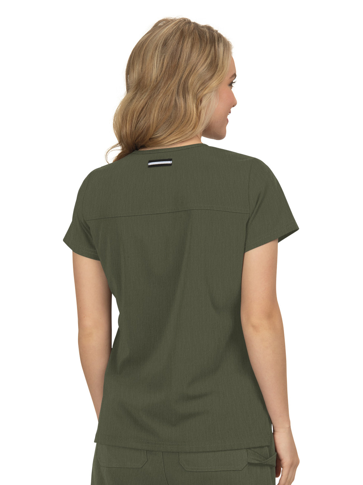 Women's 3-Pocket Wide V-Neck Stretch Hustle and Heart Scrub Top