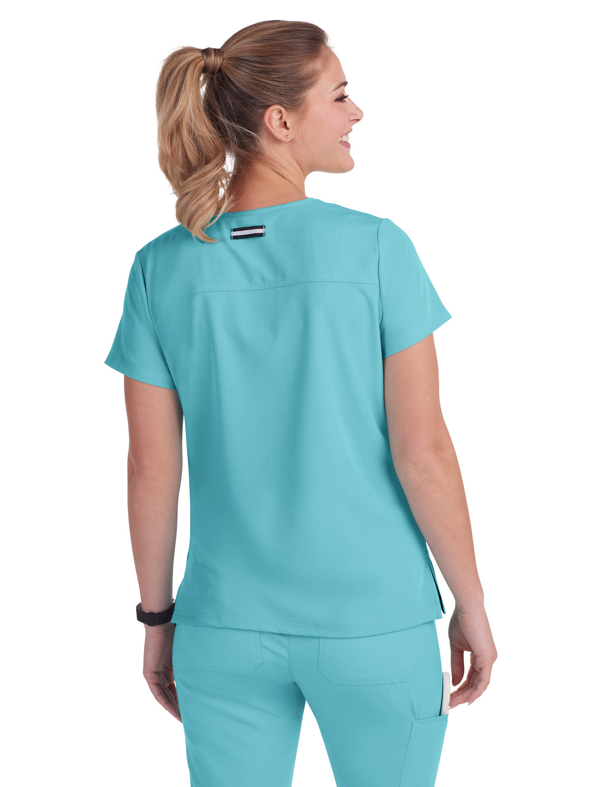 Women's 3-Pocket Wide V-Neck Stretch Hustle and Heart Top