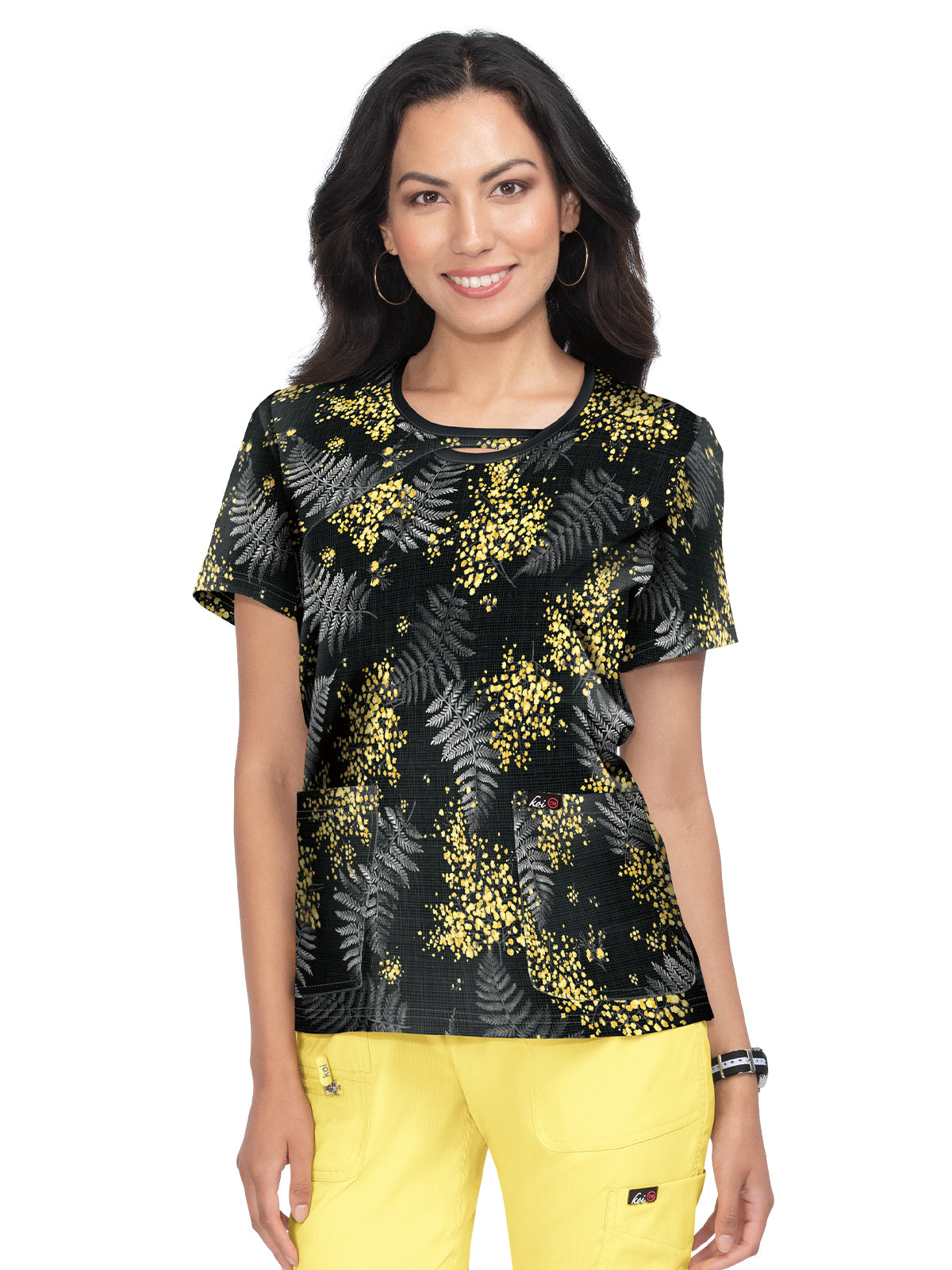 Women's 2-Pocket Keyhole Neckline Print Lola Scrub Top