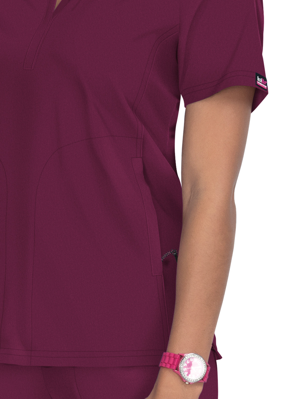 Women's 4-Pocket Split-Neck Action Scrub Top