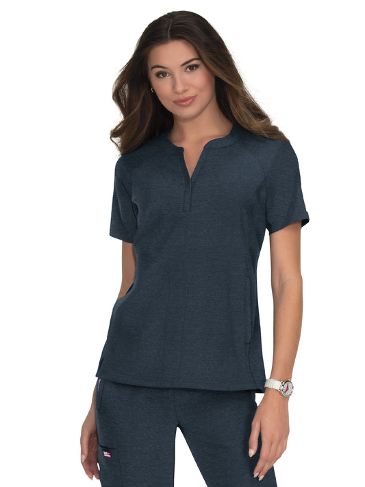 Women's 4-Pocket Split-Neck Action Scrub Top