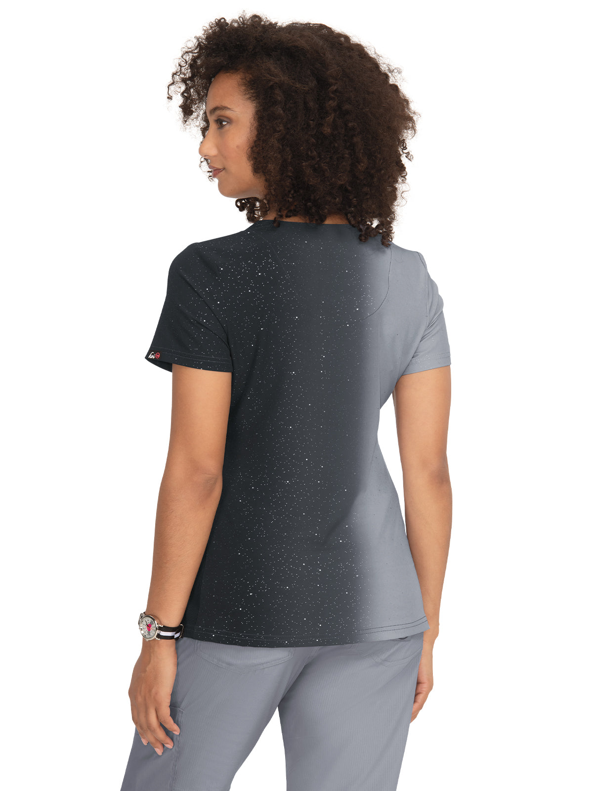 Women's 2-Pocket Ombre Split-Neck Balance Scrub Top