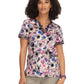 Women's 3-Pocket Split-Neck Print Elena Scrub Top